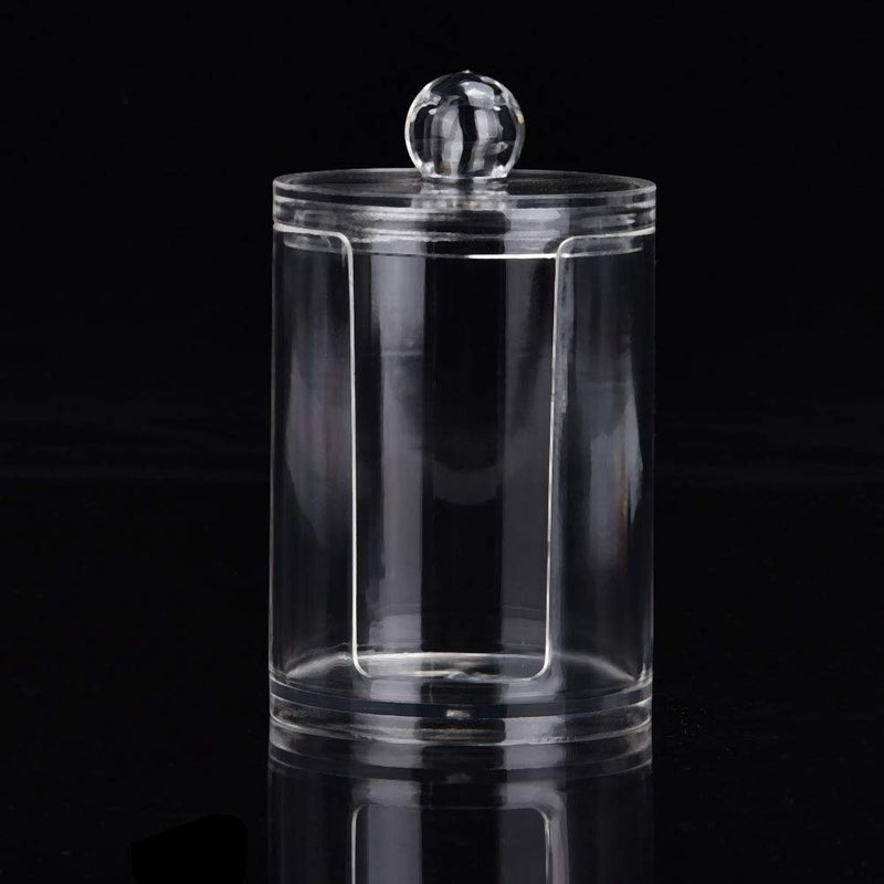 Brrnoo Cotton Pad Organizer Box, Round Clear Acrylic Holder for Cotton Pads and Makeup Puff - Image 5
